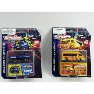 Majorette Japan Series Suzuki Carry Toyota Hiace 1:64 JDM Tuner Lot of 2 New